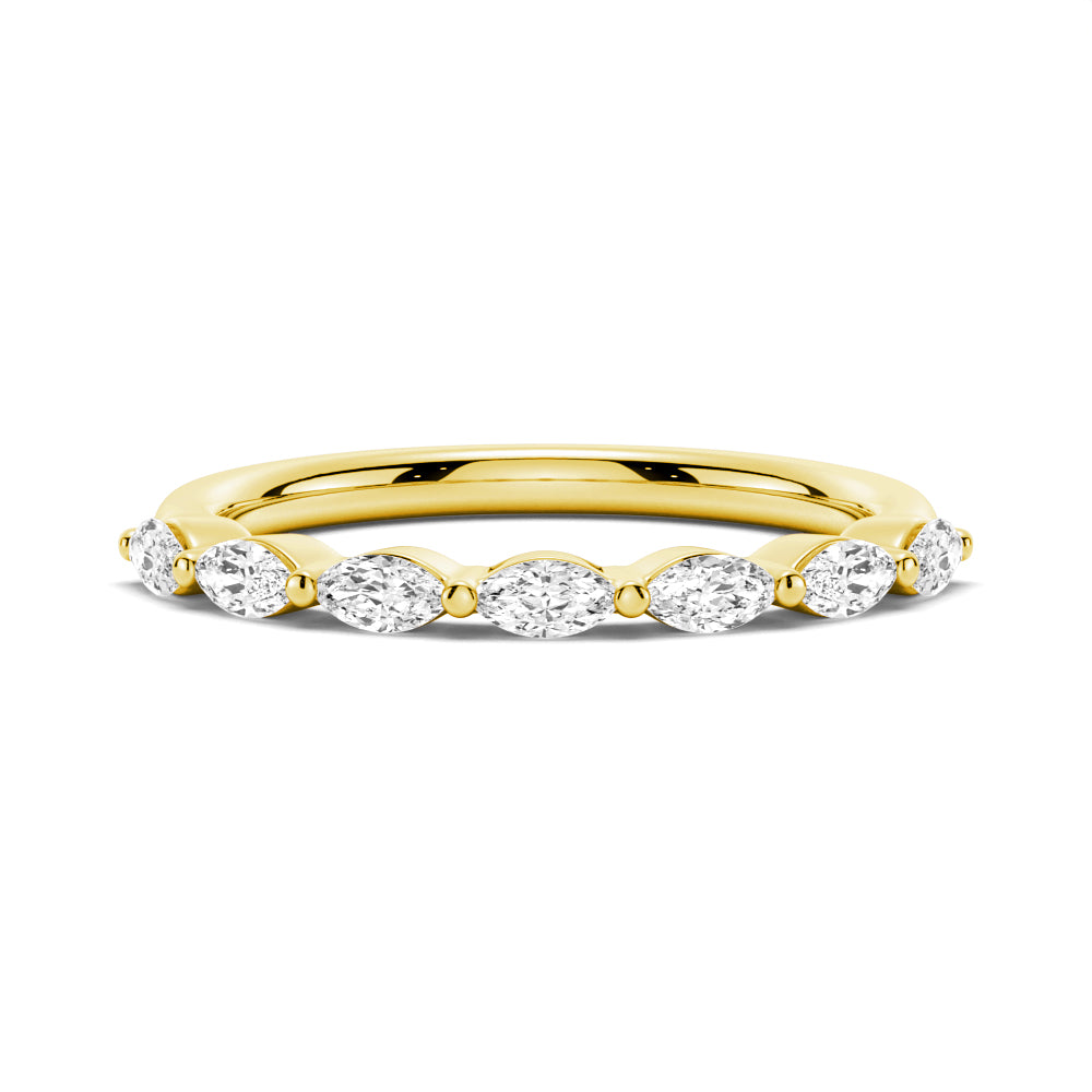 Marquise Shared Prong Moissanite Anniversary Band