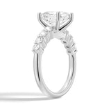 Classic Shared-Prong Cushion Cut Moissanite Engagement Ring