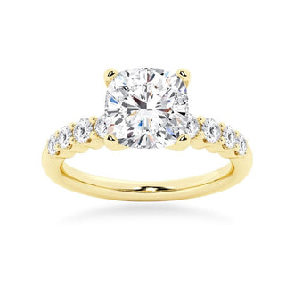 Classic Shared-Prong Cushion Cut Engagement Ring - MSBLUE Jewelry