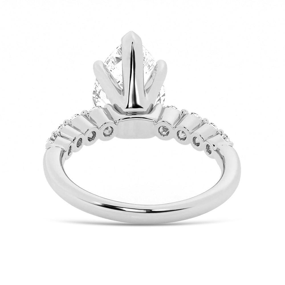 Classic Shared-Prong Pear Shaped Engagement Ring - MSBLUE Jewelry