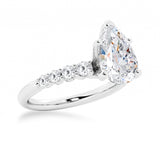 Classic Shared-Prong Pear Shaped Moissanite Engagement Ring