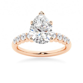 Classic Shared-Prong Pear Shaped Engagement Ring - MSBLUE Jewelry