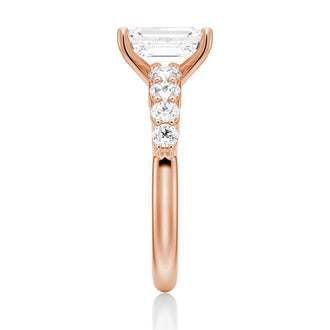 Classic Shared-Prong Emerald Cut Engagement Ring - MSBLUE JEWELRY