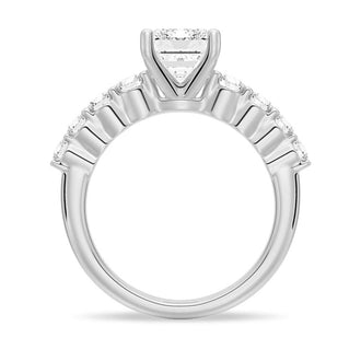 Classic Shared-Prong Emerald Cut Engagement Ring - MSBLUE JEWELRY