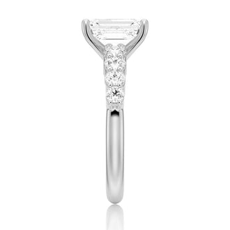 Classic Shared-Prong Emerald Cut Engagement Ring - MSBLUE JEWELRY