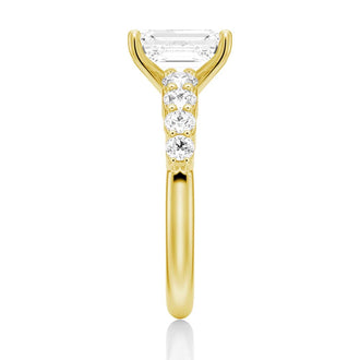 Classic Shared-Prong Emerald Cut Engagement Ring - MSBLUE JEWELRY