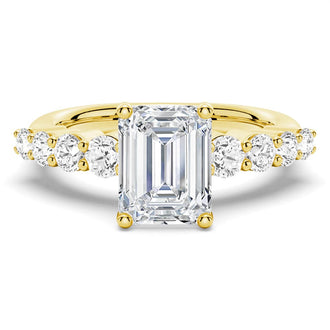 Classic Shared-Prong Emerald Cut Engagement Ring - MSBLUE JEWELRY
