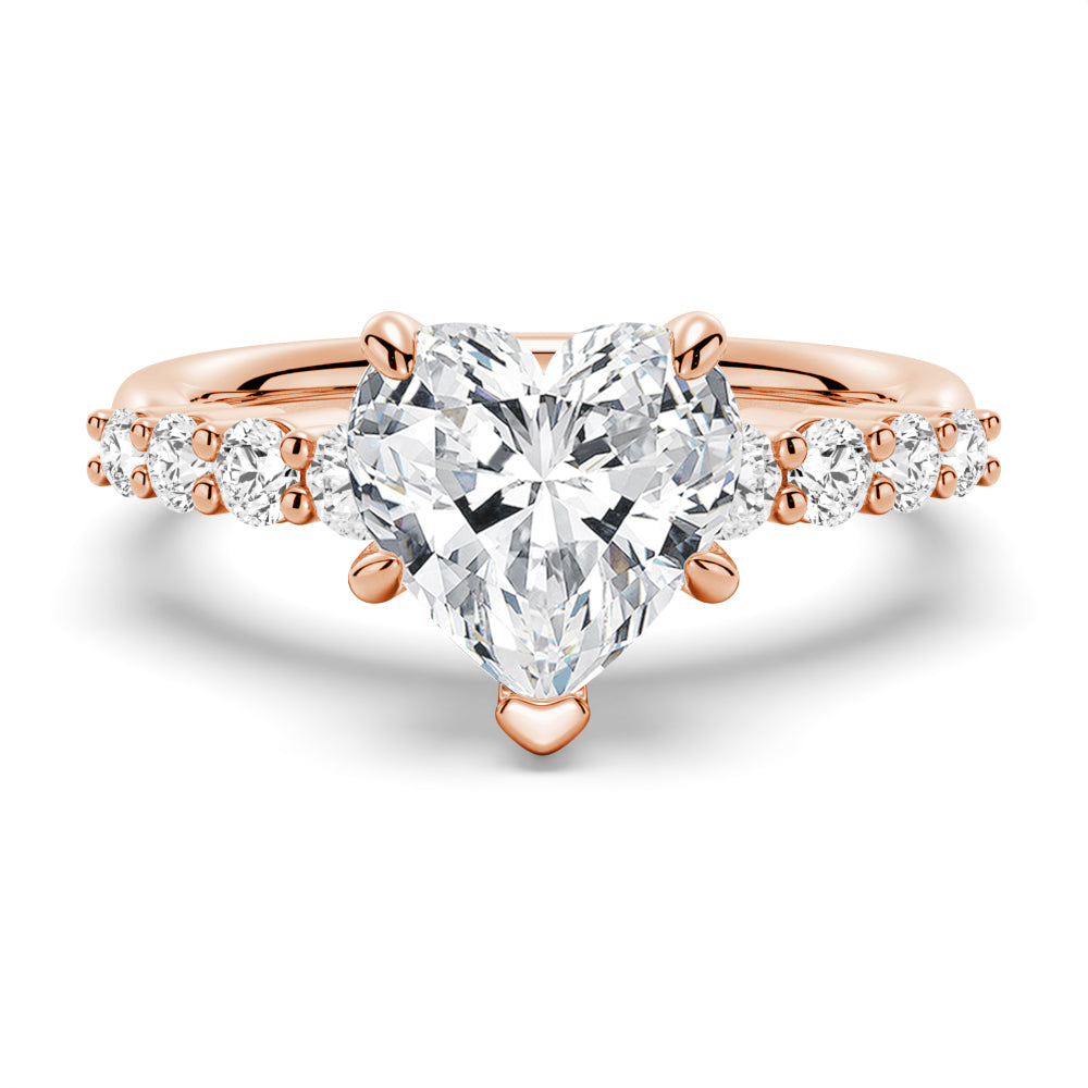 Classic Shared-Prong Heart Shaped Engagement Ring