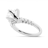 Classic Shared-Prong Heart Shaped Moissanite Engagement Ring