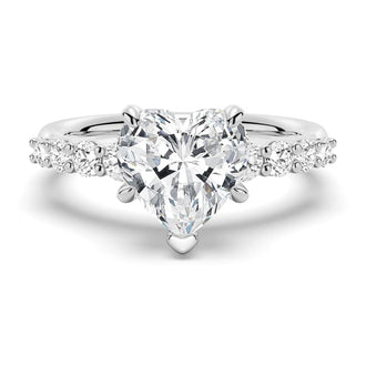 Classic Shared-Prong Heart Shaped Engagement Ring - MSBLUE JEWELRY