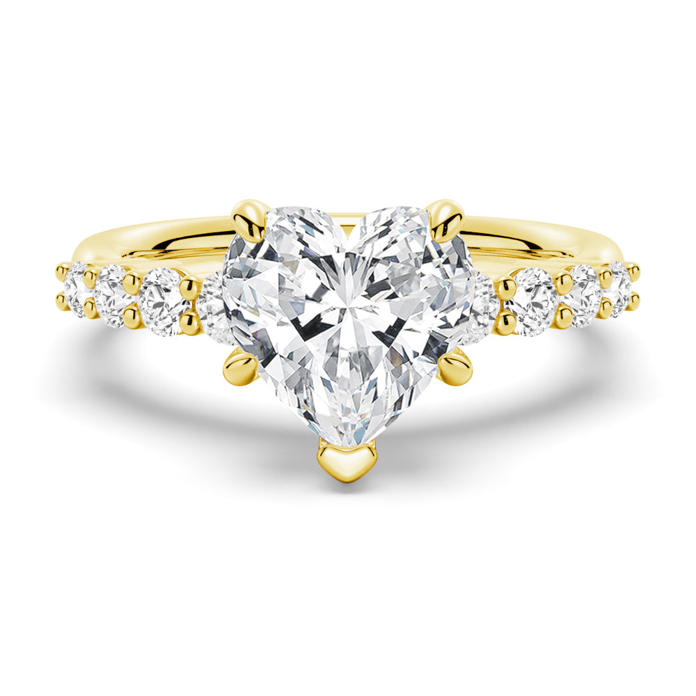 Classic Shared-Prong Heart Shaped Engagement Ring