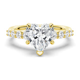 Classic Shared-Prong Heart Shaped Engagement Ring