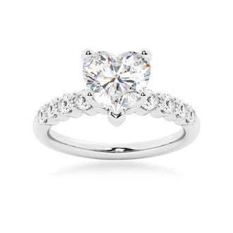 Classic Shared-Prong Heart Shaped Engagement Ring - MSBLUE Jewelry