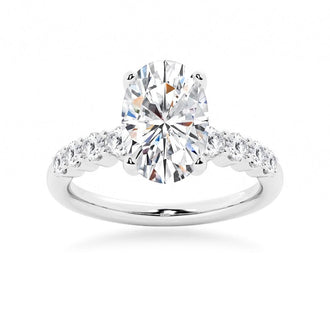 Classic Shared-Prong Oval Cut Engagement Ring - MSBLUE Jewelry