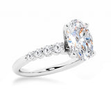 Classic Shared-Prong Oval Cut Moissanite Engagement Ring