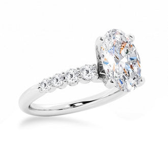 Classic Shared-Prong Oval Cut Engagement Ring - MSBLUE Jewelry