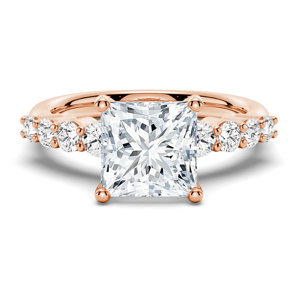 Classic Shared-Prong Princess Cut Moissanite Engagement Ring