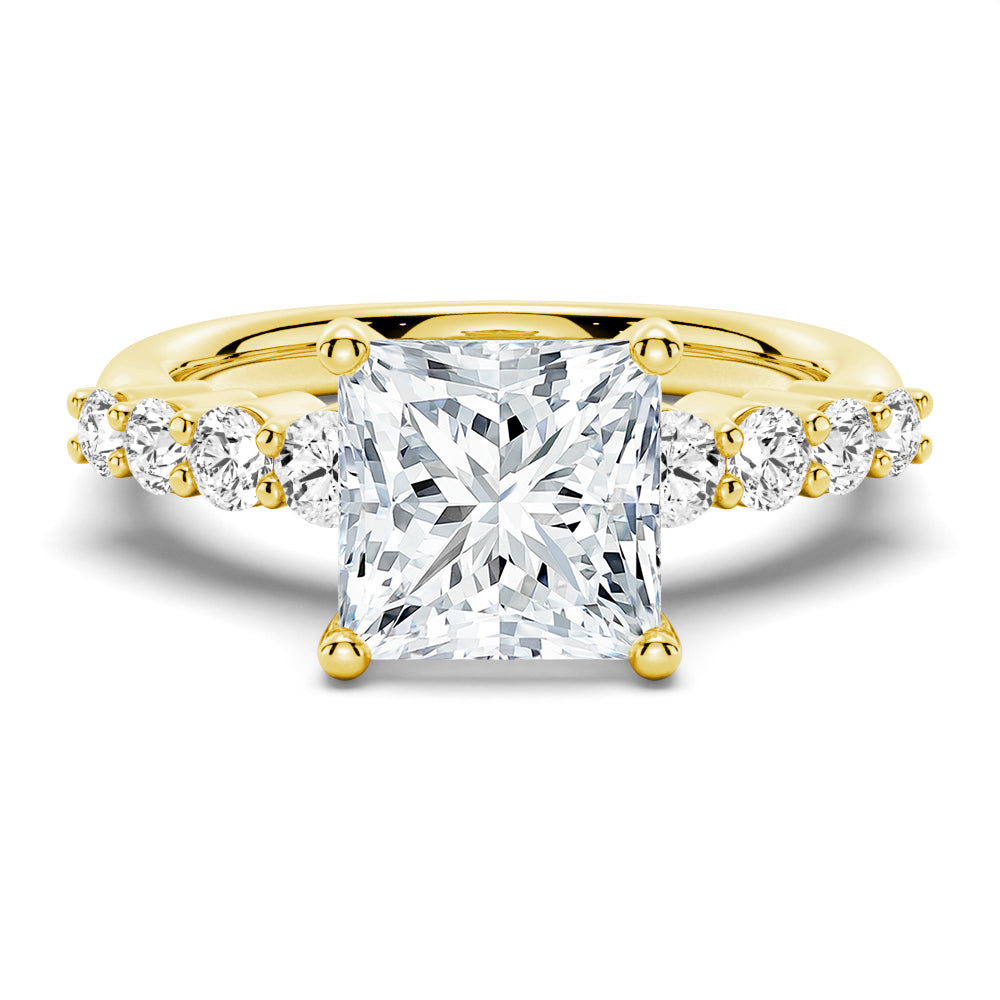 Classic Shared-Prong Princess Cut Moissanite Engagement Ring