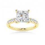 Classic Shared-Prong Princess Cut Moissanite Engagement Ring