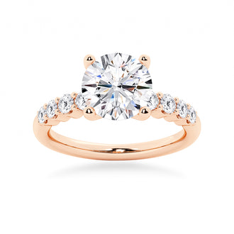 Classic Shared-Prong Round Cut Moissanite Engagement Ring