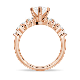 Classic Shared-Prong Marquise Cut Moissanite Engagement Ring - MSBLUE JEWELRY