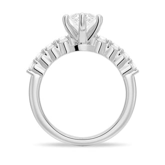 Classic Shared-Prong Marquise Cut Moissanite Engagement Ring - MSBLUE JEWELRY