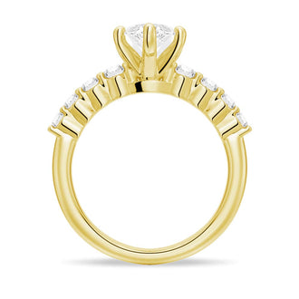 Classic Shared-Prong Marquise Cut Moissanite Engagement Ring - MSBLUE JEWELRY
