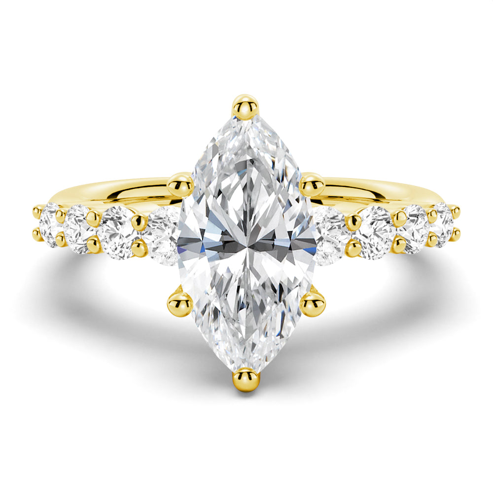 Classic Shared-Prong Marquise Cut Moissanite Engagement Ring