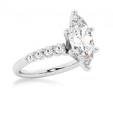 Classic Shared-Prong Marquise Cut Moissanite Engagement Ring