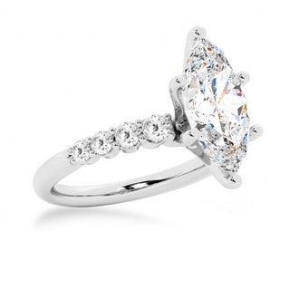 Classic Shared-Prong Marquise Cut Moissanite Engagement Ring - MSBLUE Jewelry