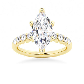 Classic Shared-Prong Marquise Cut Moissanite Engagement Ring - MSBLUE Jewelry