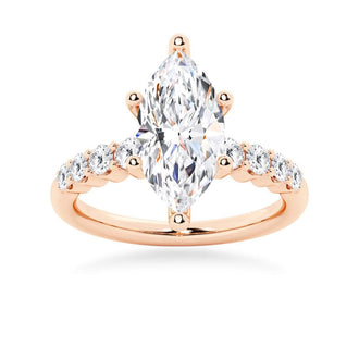 Classic Shared-Prong Marquise Cut Moissanite Engagement Ring - MSBLUE Jewelry