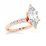 Classic Shared-Prong Marquise Cut Moissanite Engagement Ring