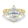 NEW Double Row Pave Three Stone Marquise Cut Moissanite Engagement Ring - MSBLUE JEWELRY