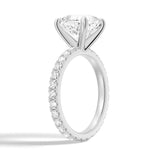 Cushion Cut Engagement Ring With Eternity Pave Band