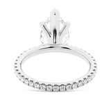 Pear Shaped Moissanite Engagement Ring With Eternity Pave Band