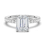 Emerald Cut Engagement Ring With Eternity Pave Band - MSBLUE JEWELRY