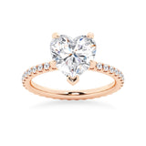 Heart Shaped Moissanite Engagement Ring With Eternity Pave Band