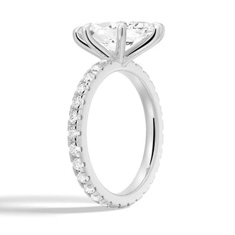 Marquise Cut Moissanite Engagement Ring With Eternity Pave Band - MSBLUE JEWELRY