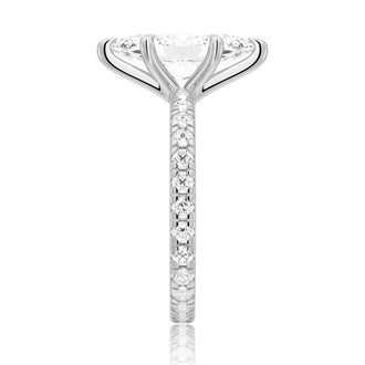 Marquise Cut Moissanite Engagement Ring With Eternity Pave Band - MSBLUE JEWELRY