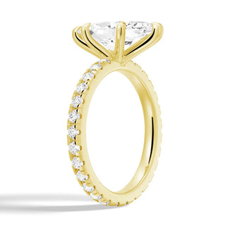 Marquise Cut Moissanite Engagement Ring With Eternity Pave Band - MSBLUE JEWELRY