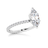 Marquise Cut Moissanite Engagement Ring With Eternity Pave Band