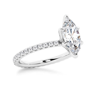 Marquise Cut Moissanite Engagement Ring With Eternity Pave Band - MSBLUE Jewelry