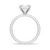 Radiant Cut Moissanite Engagement Ring With Eternity Pave Shank