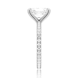 Radiant Cut Moissanite Engagement Ring With Eternity Pave Shank