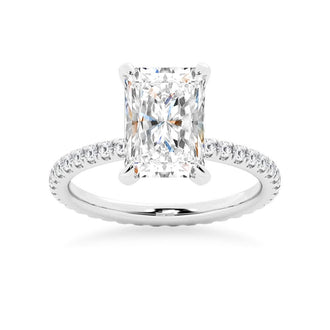 Radiant Cut Moissanite Bridal Set with Men's Wedding Band - MSBLUE Jewelry