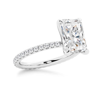 Radiant Cut Moissanite Bridal Set with Men's Wedding Band - MSBLUE Jewelry