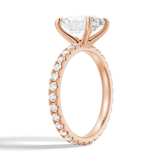 Oval Cut Engagement Ring With Eternity Pave Band - MSBLUE JEWELRY