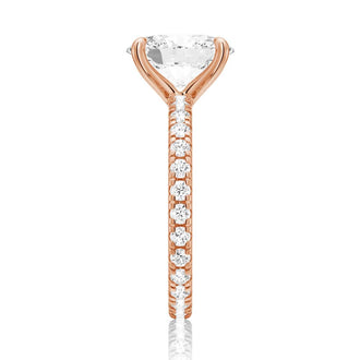 Oval Cut Engagement Ring With Eternity Pave Band - MSBLUE JEWELRY