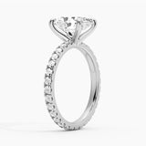 Oval Cut Moissanite Engagement Ring With Eternity Pave Band